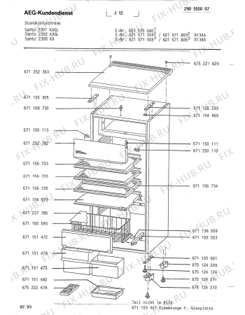 Взрыв-схема холодильника Aeg SAN2301 KA - Схема узла Housing 001